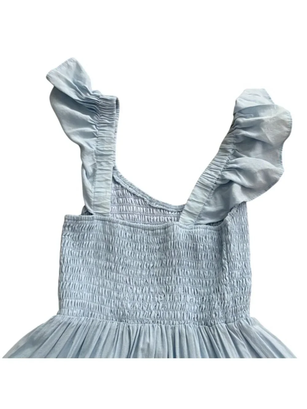Melliflo Ruffle Strap Babydoll Smocked Mini Sundress-Light Blue-Small-GUC - Picture 7 of 7